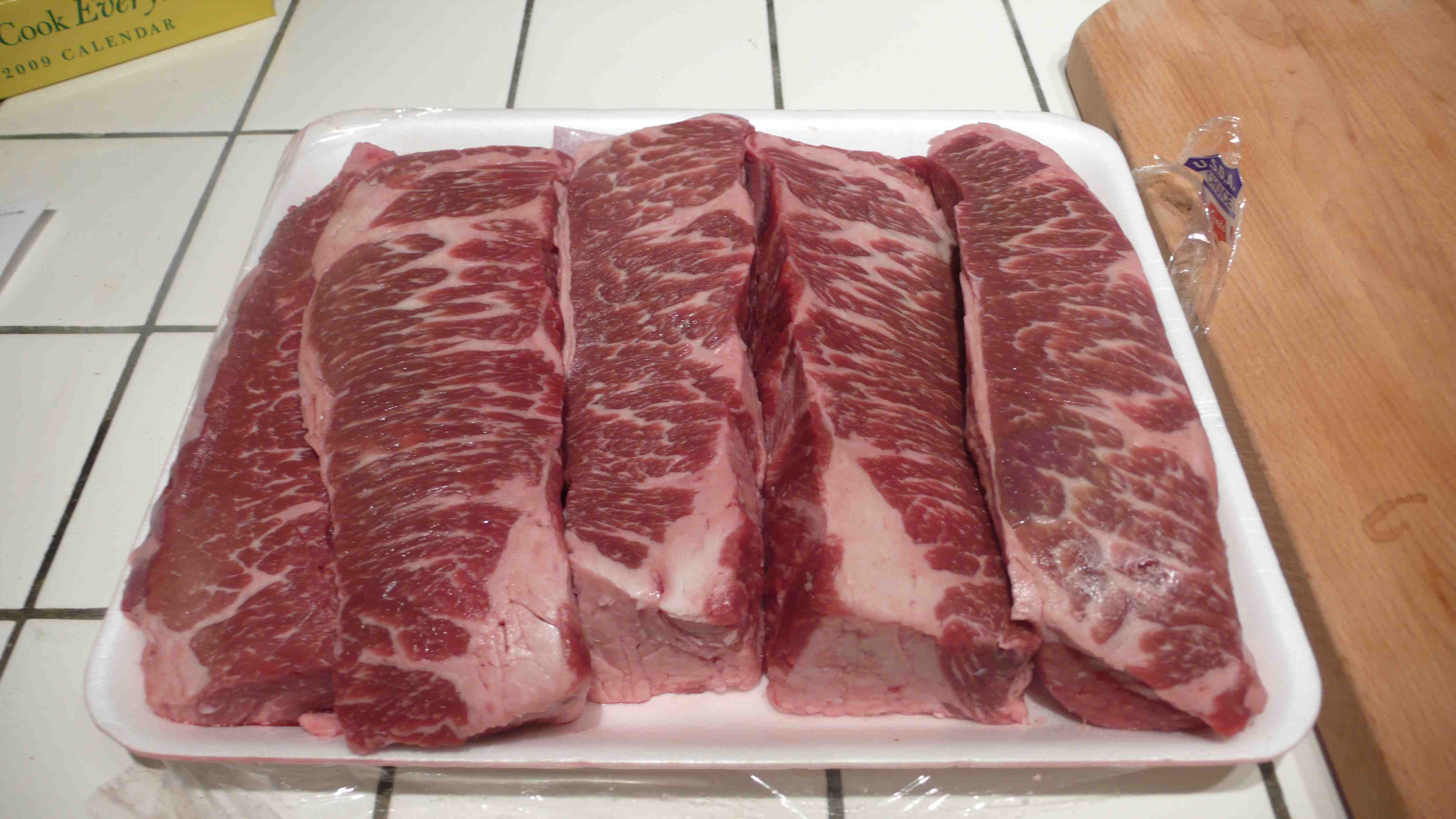 one 4 pound package of short rib meat from Costco