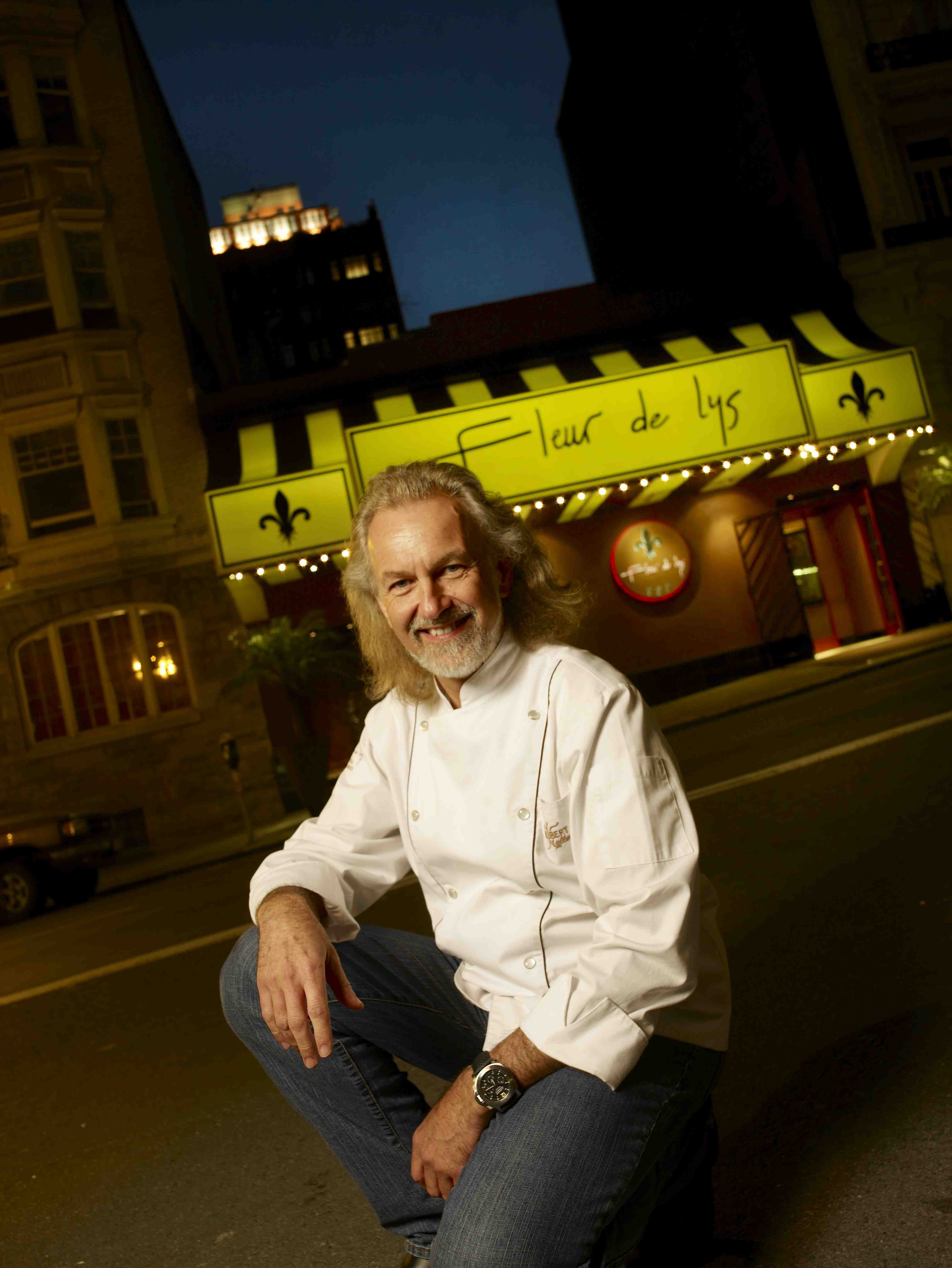 Chef Hubert Keller, outside of Fleur de Lys San Francisco