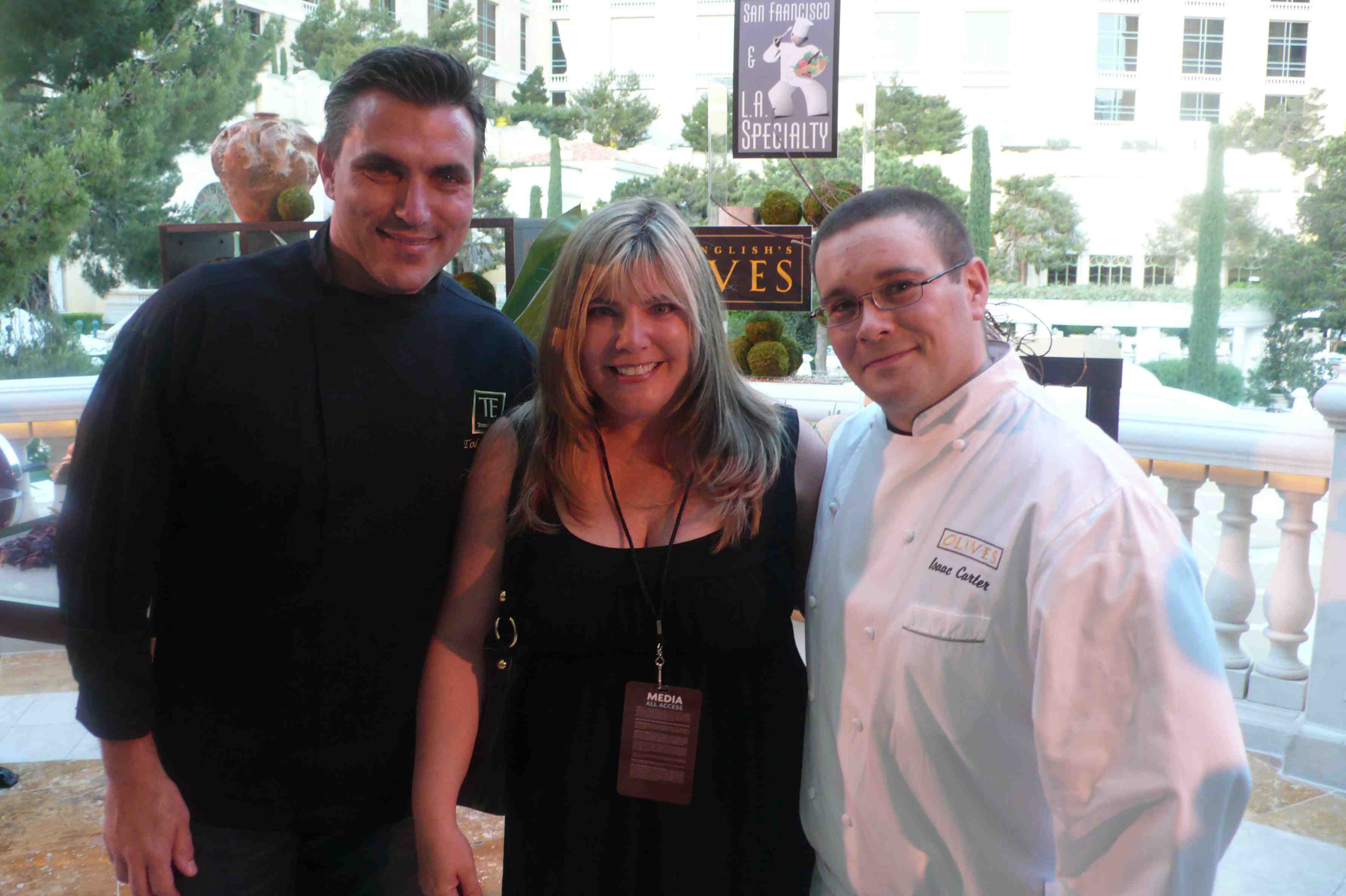 Me, with the two master chefs Todd English and Isaac Carter