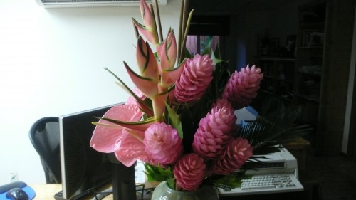 flowers in office