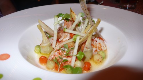 lobster salad with artichoke and melon