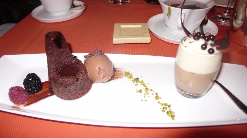 chocolate dessert plate