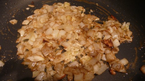 caramelize onions and garlic