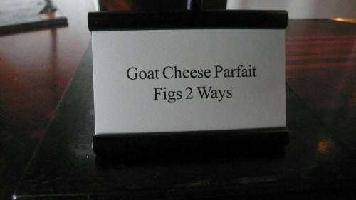 goat cheese parfait sign