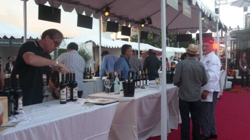 Hanging out by the wine booths