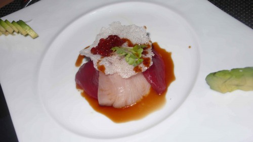 tuna and hamachi sashimi